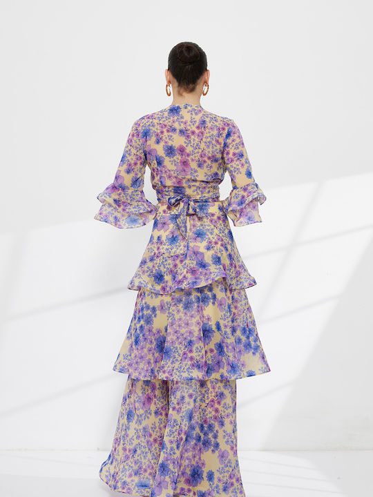 Set With Purple Floral Skirt