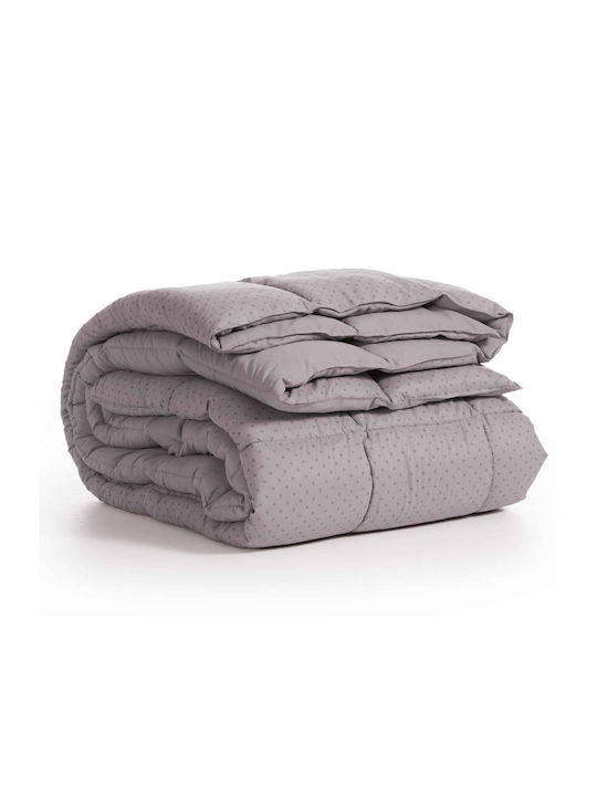 Nef-Nef Homeware Bettdecke Einzelbett mit Hollowfiber-Füllung 160x220cm Colorfull Gray 330 GSMGsm