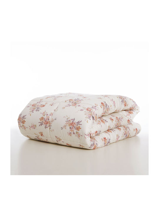 Nef-Nef Homeware Bettdecke Großes Doppelbett 240x230cm Lefebr Ecru/rose 300 GSMGsm