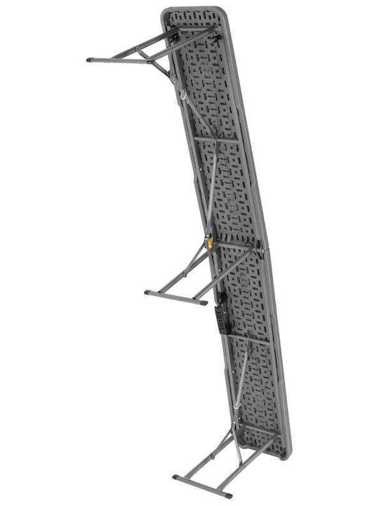 Outdoor Metal Gray Bench 183x28x43cm