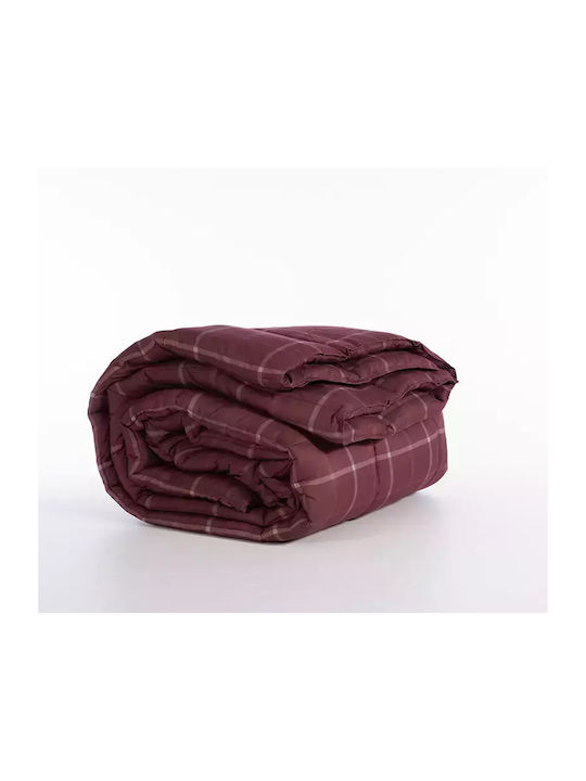 Nef-Nef Homeware Πάπλωμα Υπέρδιπλο με Γέμιση Microfiber 240x220εκ. Naiberg Bordo 330 GSM
