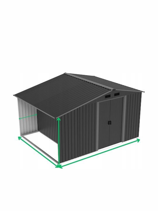 Depozit Metalic De Grădină Galvanizat L3.08xLățime2.45xÎnălțime2.02m