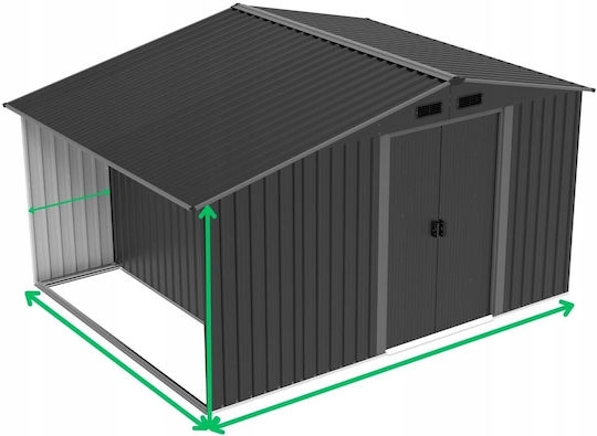 Depozit Metalic De Grădină Galvanizat L3.08xLățime2.45xÎnălțime2.02m