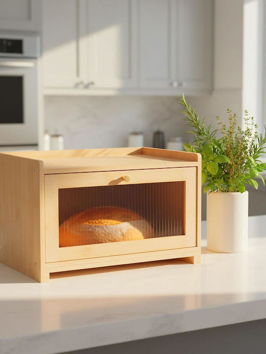 Relaxdays Ψωμιέρα με Καπάκι από Bamboo 26x40x25cm Relaxdays Ψωμιέρα με Καπάκι από Bamboo 26x40x25cm