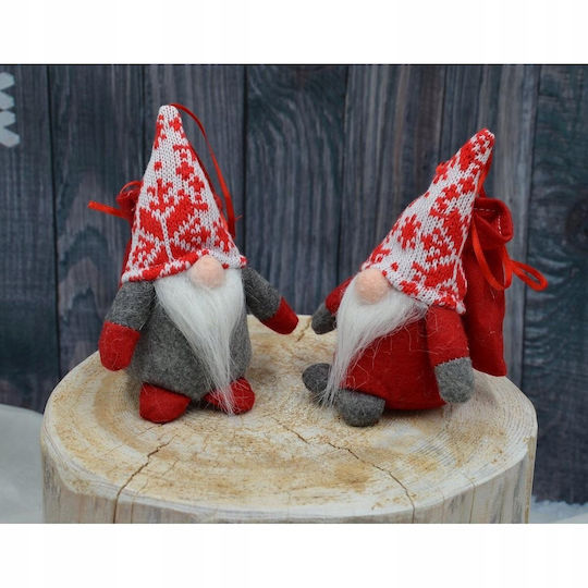 Dekorative Weihnachtsmann Grau Kunststoff 15x7x12cm