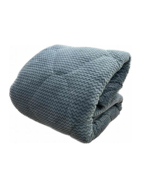Linea Home Duvet Cover with Hollowfiber Filling Double 215x230cm Zic Zac Grey