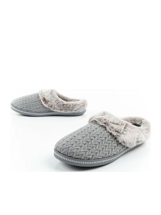 Cozy Campfire Winter Women's Slippers with Fur Gray