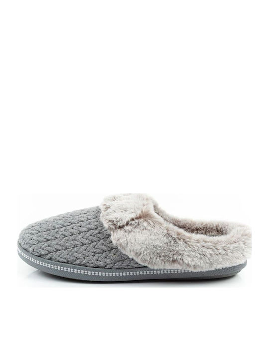 Cozy Campfire Winter Women's Slippers with Fur Gray