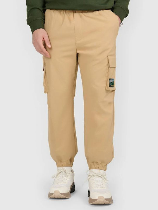 Cargo Trousers Elastic Regular Fit Beige