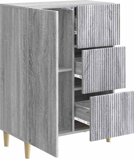 Bufet Din Lemn cu Sertare Sonoma Gri 66x34.5x90cm
