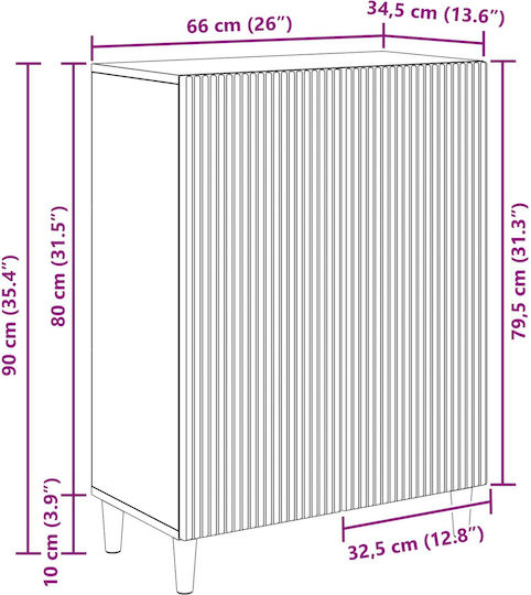 Bufet Din Lemn Gri Sonoma 66x34.5x90cm