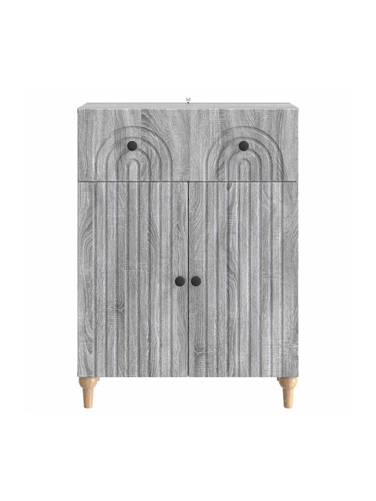 Wooden Sideboard with Drawers Gray Sonoma 66x34.5x90cm