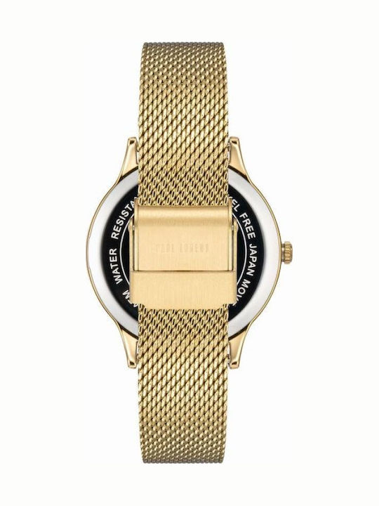 Paul Lorens Womens Watch 34mm Battery With Gold Metal Bracelet