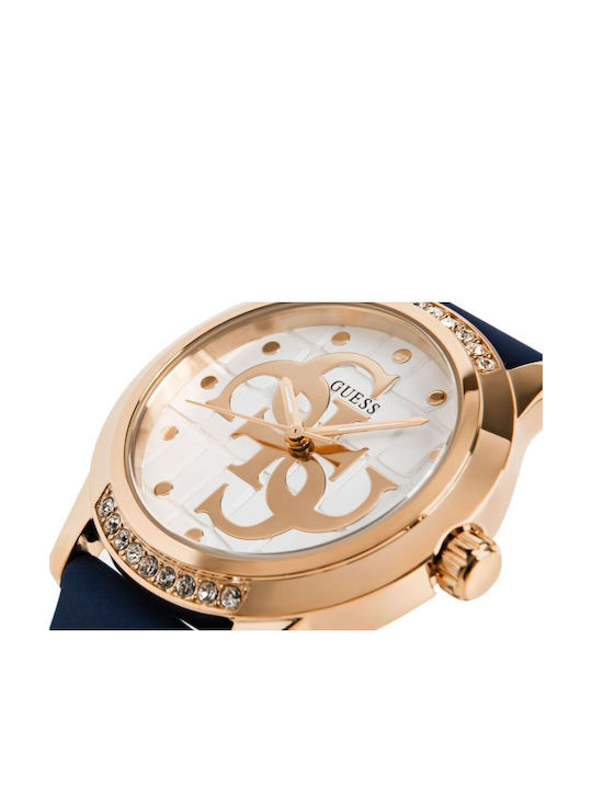 Guess Annette Womens Watch 36mm Chronograph Battery with Navy Blue Rubber Strap