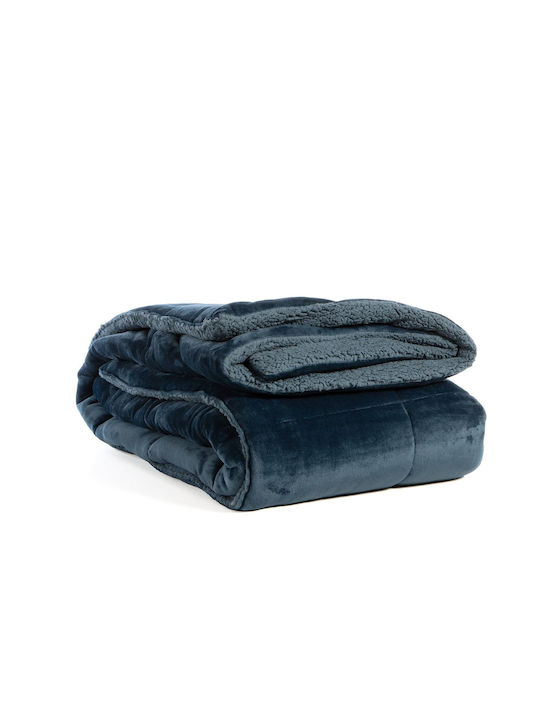 Nef-Nef Homeware Duvet Cover Queen 220x240cm Vania Blue/black 250 GSMGsm