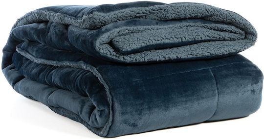 Nef-Nef Homeware Κουβερτοπάπλωμα Υπέρδιπλο 220x240εκ. Vania Blue/black 250 GSM