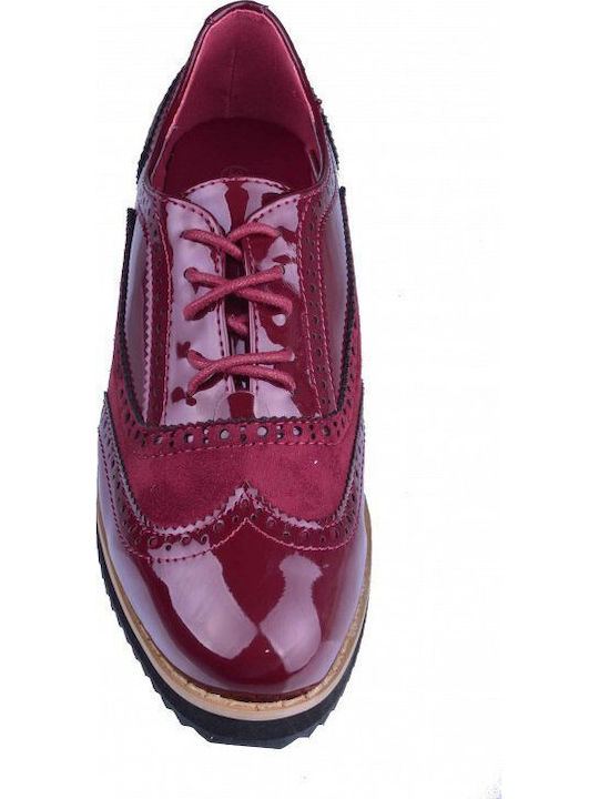 Wildleder Damen Oxfords in Burgundisch Farbe
