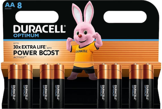 Duracell Optimum Alkaline Batteries Aa Lr06 1.5v 8 Pcs