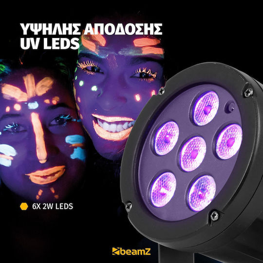 BeamZPro Moving Light LED PAR SlimPar 30 6x2W UV
