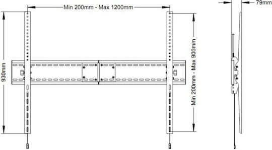 Multibrackets M Universal Tilt Wallmount SD MAX 1200x900 Βάση Τηλεόρασης Τοίχου έως 110" και 125kg Μαύρο