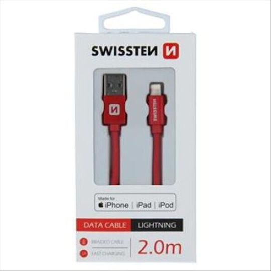 Swissten Data Cable Textile Usb Lightning Mfi 2.0 M Red