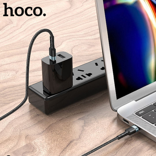 Hoco Braided USB-C to Lightning Cable Μαύρο 2m 51376-OC