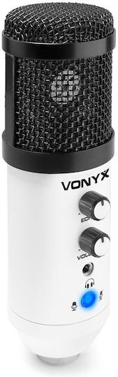 Vonyx CM320 Кондензаторен Микрофон Шоково монтиран за Студио в White Цвят