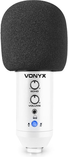 Vonyx CM320 Кондензаторен Микрофон Шоково монтиран за Студио в White Цвят