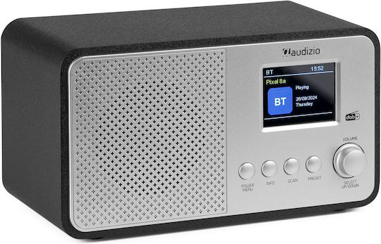 Audizio Avio Επιτραπέζιο Ραδιόφωνο Ρεύματος DAB+ με Bluetooth και USB Ασημί