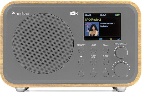 Audizio Milan DAB+ Tabletop Radio Rechargeable DAB+ with Bluetooth Bamboo