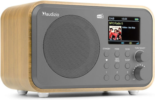 Audizio Milan DAB+ Tabletop Radio Rechargeable DAB+ with Bluetooth Bamboo