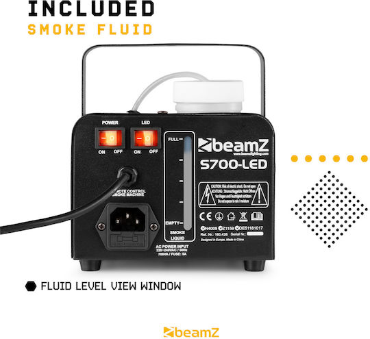 BeamZPro S700 Μηχανή Καπνού LED 700W με Ενσύρματο Χειριστήριο