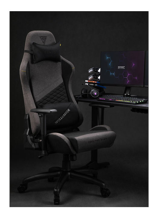 SENSE7 Spellmaster Fabric Senshi Edition Fabric Gaming Chair with Adjustable Arms Gray