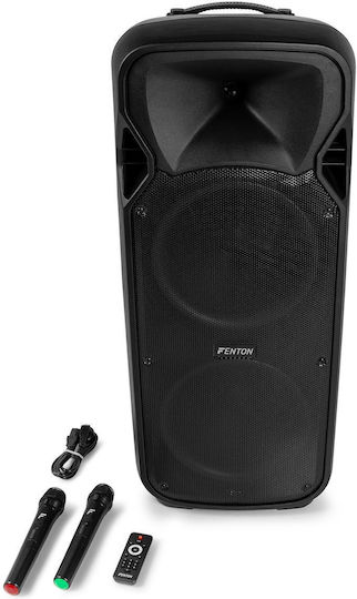 Fenton Karaoke Speaker with Wired Microphones and Lighting Effects FT212LED MK2 170.164 Black