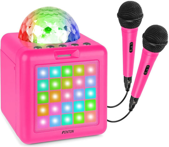 Fenton Ηχείο Karaoke με Ενσύρματα Μικρόφωνα και Εφέ Φωτισμού KAR15P 130.201 Ροζ
