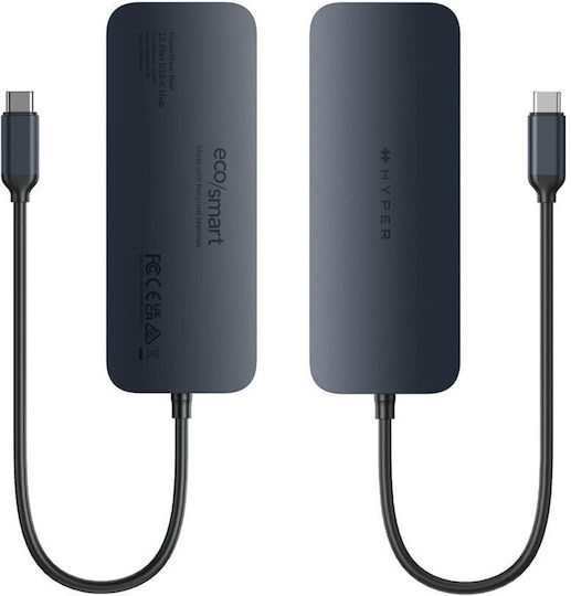 Hyper Hub 10 Θυρών USB 3.2 με σύνδεση USB-A / Ethernet Μπλε