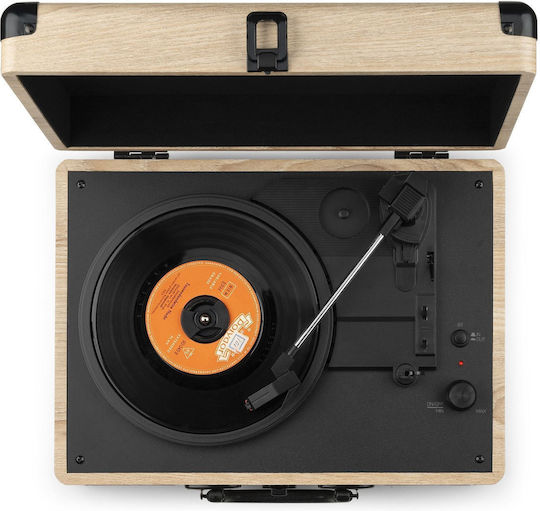 Audizio RP116LW Suitcase Turntables with Preamp and Built-in Speakers Beige