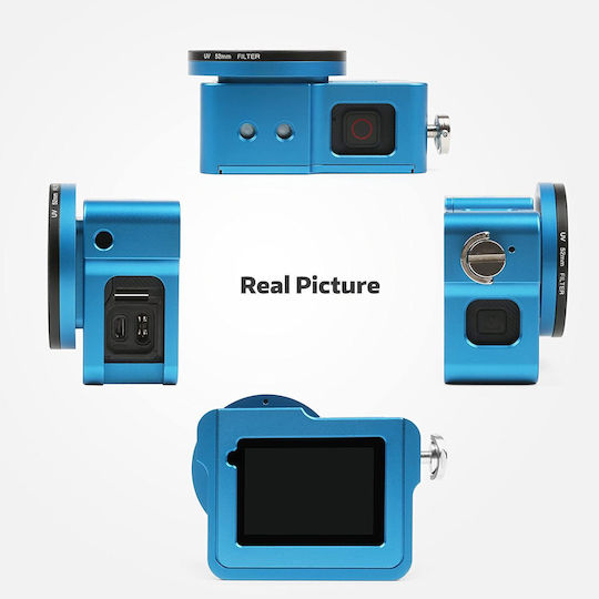 Рамка Gopro Hero 5 Black/2018 Заден Капак UV Филтър 52mm Адаптер Алуминий Син
