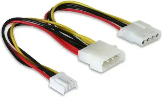 DeLock 4-Pin Molex - 3-Pin Fan / 4-Pin Molex Cable 0.145m Πολύχρωμο 83658