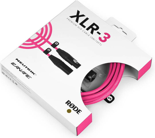 Rode Kabel XLR-Stecker - XLR-Buchse Rosa 3m O698813010011