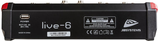 Jb Systems LIVE-6 Αυτοενισχυόμενη Αναλογική Κονσόλα 6.0 Καναλιών & Bluetooth