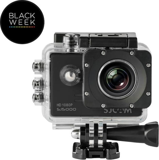 SJCAM SJ5000 Екшън Камера Full HD (1080p) Водоустойчива (с Калъф) Стандартна с Екран 2" и Wi-Fi Черна