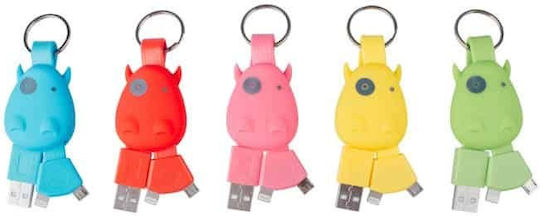 Munkees 3700 Keychain USB to Lightning / micro USB 0.1m Cable Blue