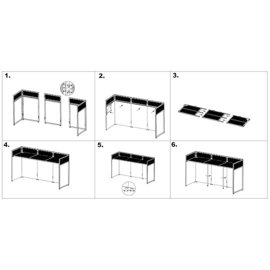 Vonyx Dba200 Foldable Dj Booth System Pro Large Dj Table 2x Lycra Τσάντα Μεταφοράς 180.098