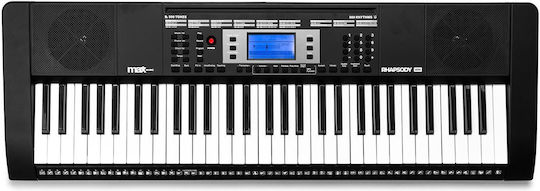 Max Αρμόνιο Rhapsody61m με 61 Δυναμικά Πλήκτρα με Βάση, Ακουστικά, Σκαμπό και Αναλόγιο Μαύρο