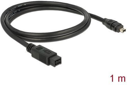 DeLock FireWire Cable 9-pin male to 4-pin male 1m