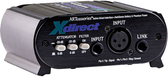 ART Pro Audio X-Direct Professional Active 1 Channel DI Box with Phantom Power and Battery