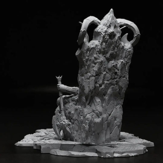 Фигура Кратос На Трон Готов За V3 Бог На Войната 3D Печатна 11 4 См 1:16
