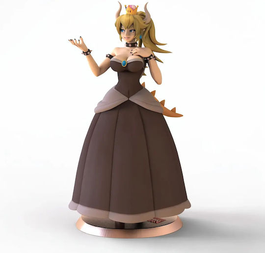 Фигура Bowsette В Изправена Поза От Super Mario 3d Принтирана 7 6 См 1:24