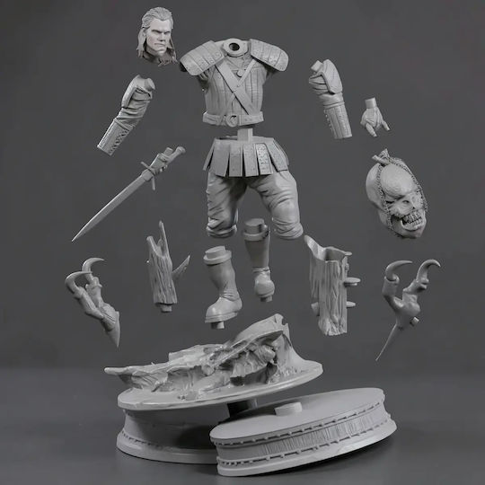 Geralt Rivia Henry Cavill Figur aus Witcher 3D Gedruckt 11,4 cm 1:16